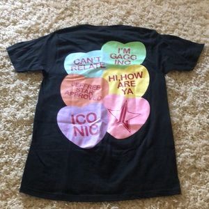 Donating Soon! Spicy Hearts Unisex Black TEE SHIRT with Conversation Hearts
